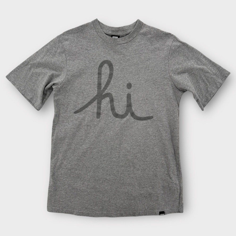 In4mation Shirt Mens‎ Small Graphic HI Hawaii Gray Cotton Blend Short Sleeve